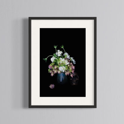 Floral Photography | Still Life with Flower Bouquet and Skull