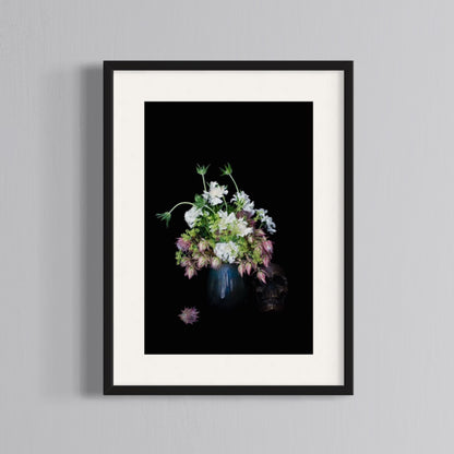 Floral Photography | Still Life with Flower Bouquet and Skull