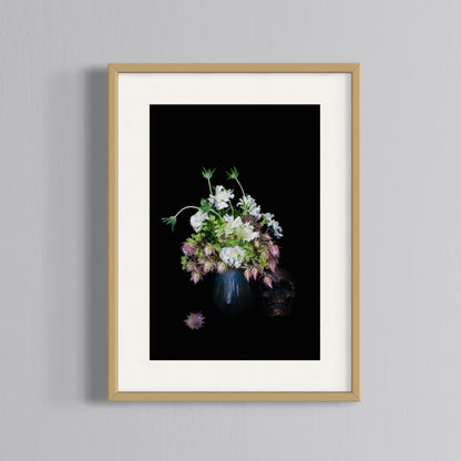 Floral Photography | Still Life with Flower Bouquet and Skull