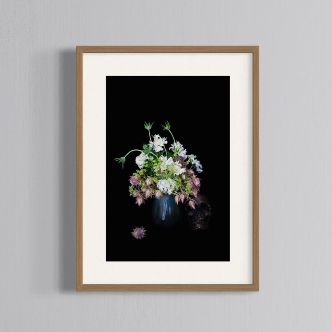Still Life with Flower Bouquet and Skull