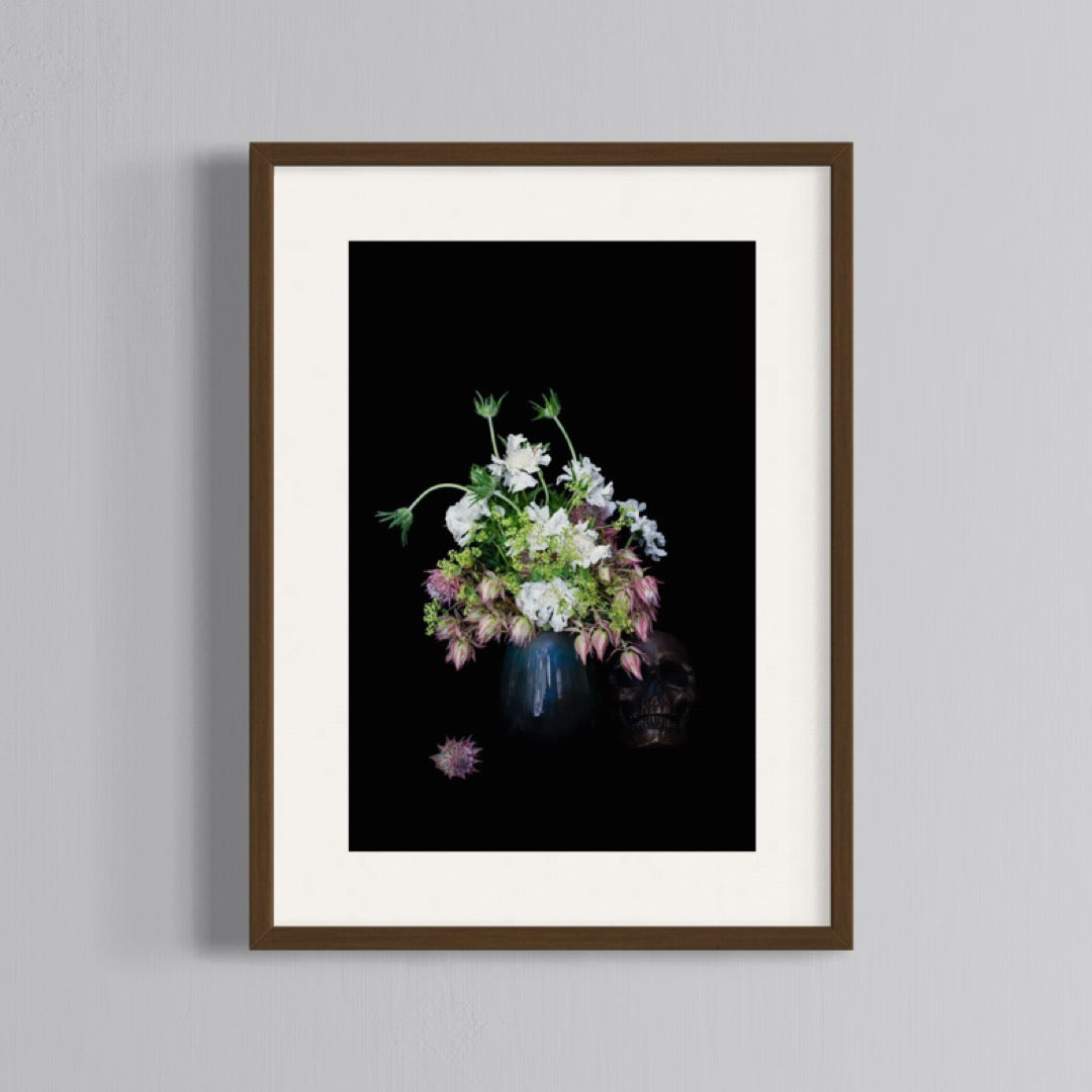 Still Life with Flower Bouquet and Skull