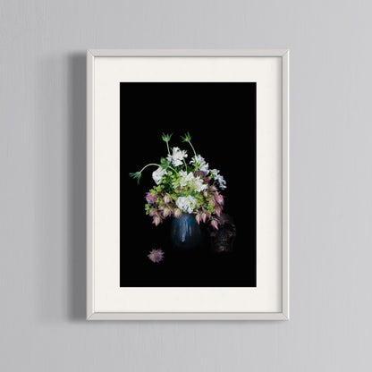 Floral Photography | Still Life with Flower Bouquet and Skull