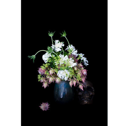 Floral Photography | Still Life with Flower Bouquet and Skull